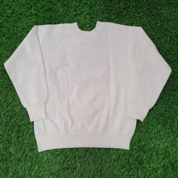 Vintage 90s Family Sports Sweatshirt Womens M 19x19 Boxy White - Picture 2 of 11